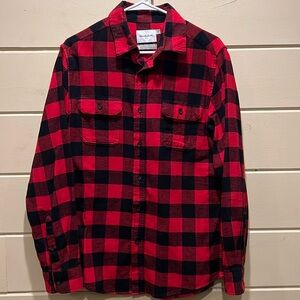 Mens Goodfellow & Co red buffalo plaid flannel shirt size M